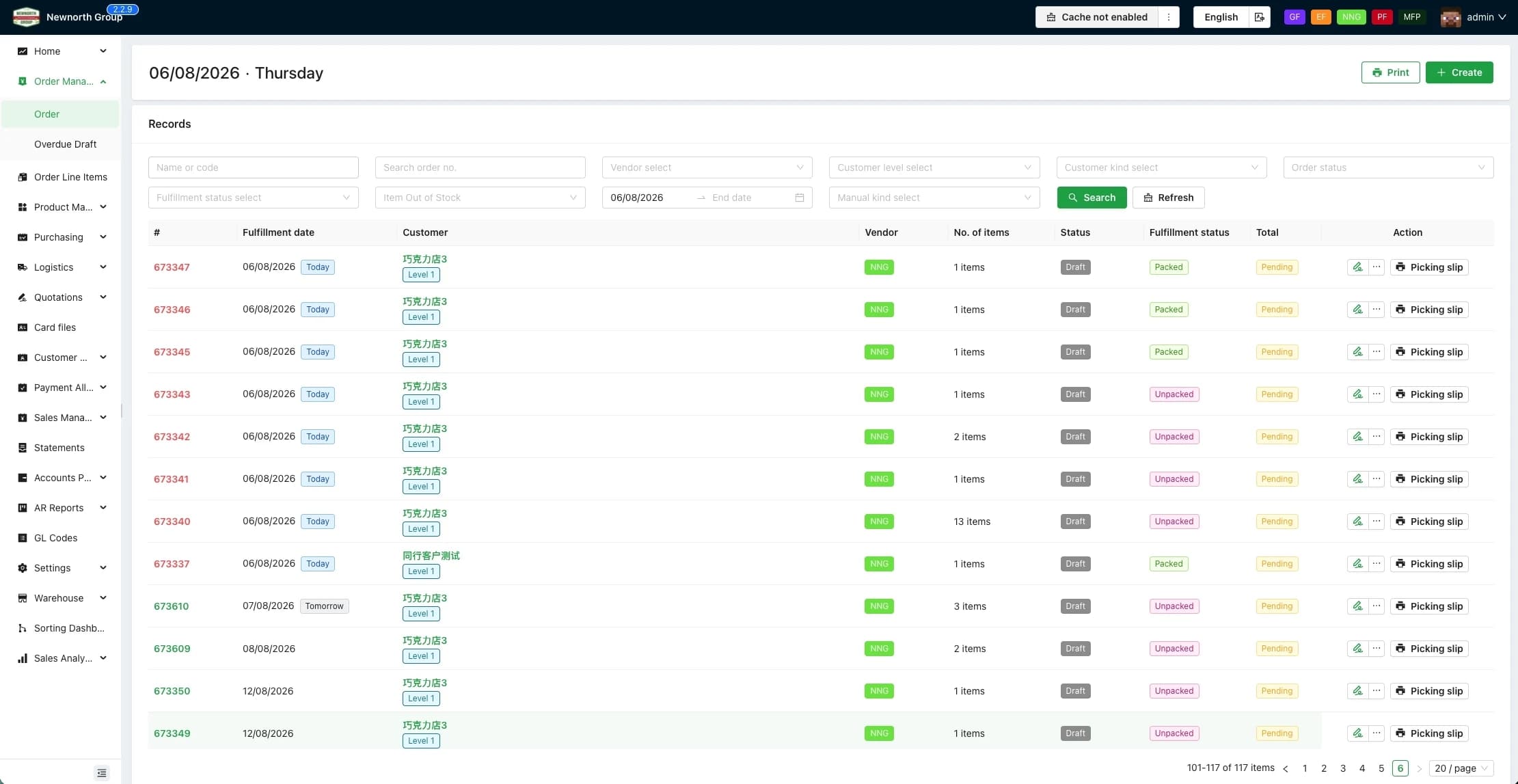 Order Management UI